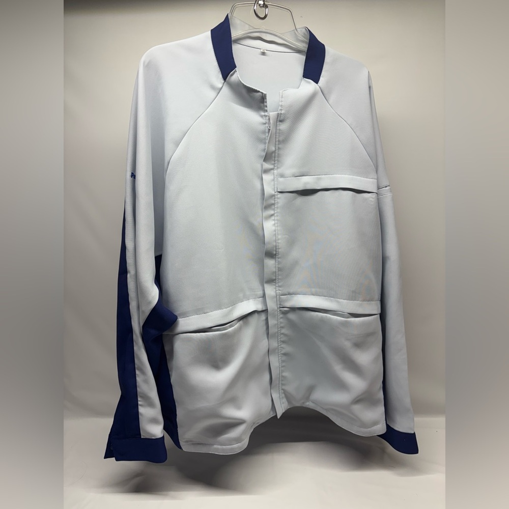 Panasonic Men's White and Navy Jacket
